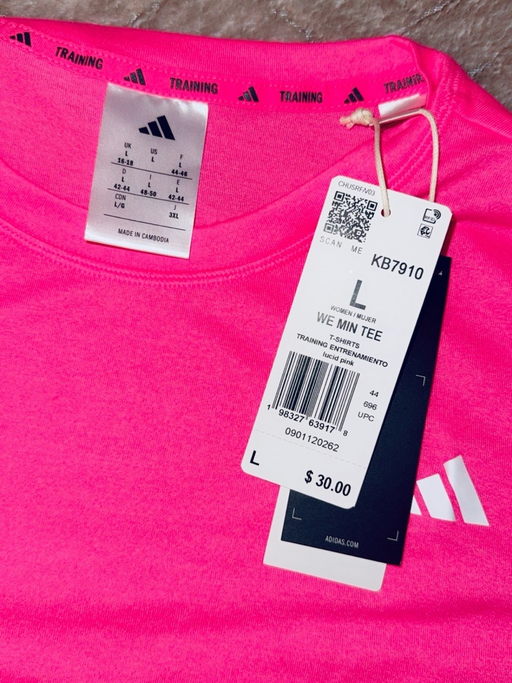 adidas Neon Pink Cropped Athletic Tee - Picture 11 of 16